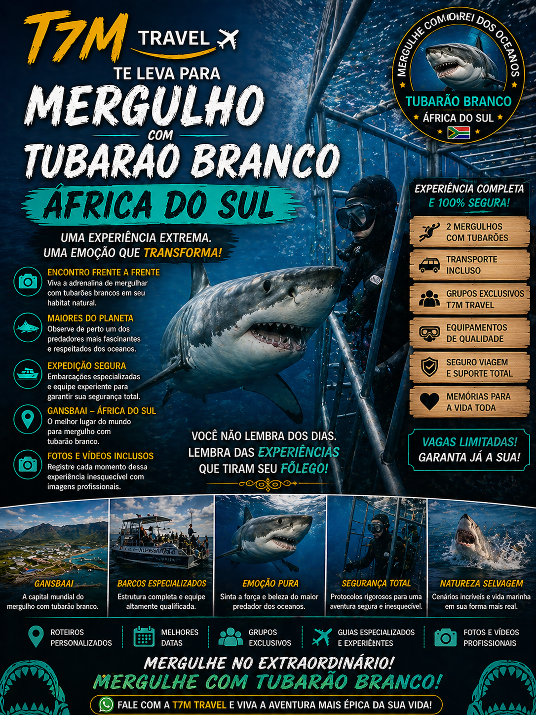 Mergulho com Tubarão Branco — Gansbaai • África do Sul