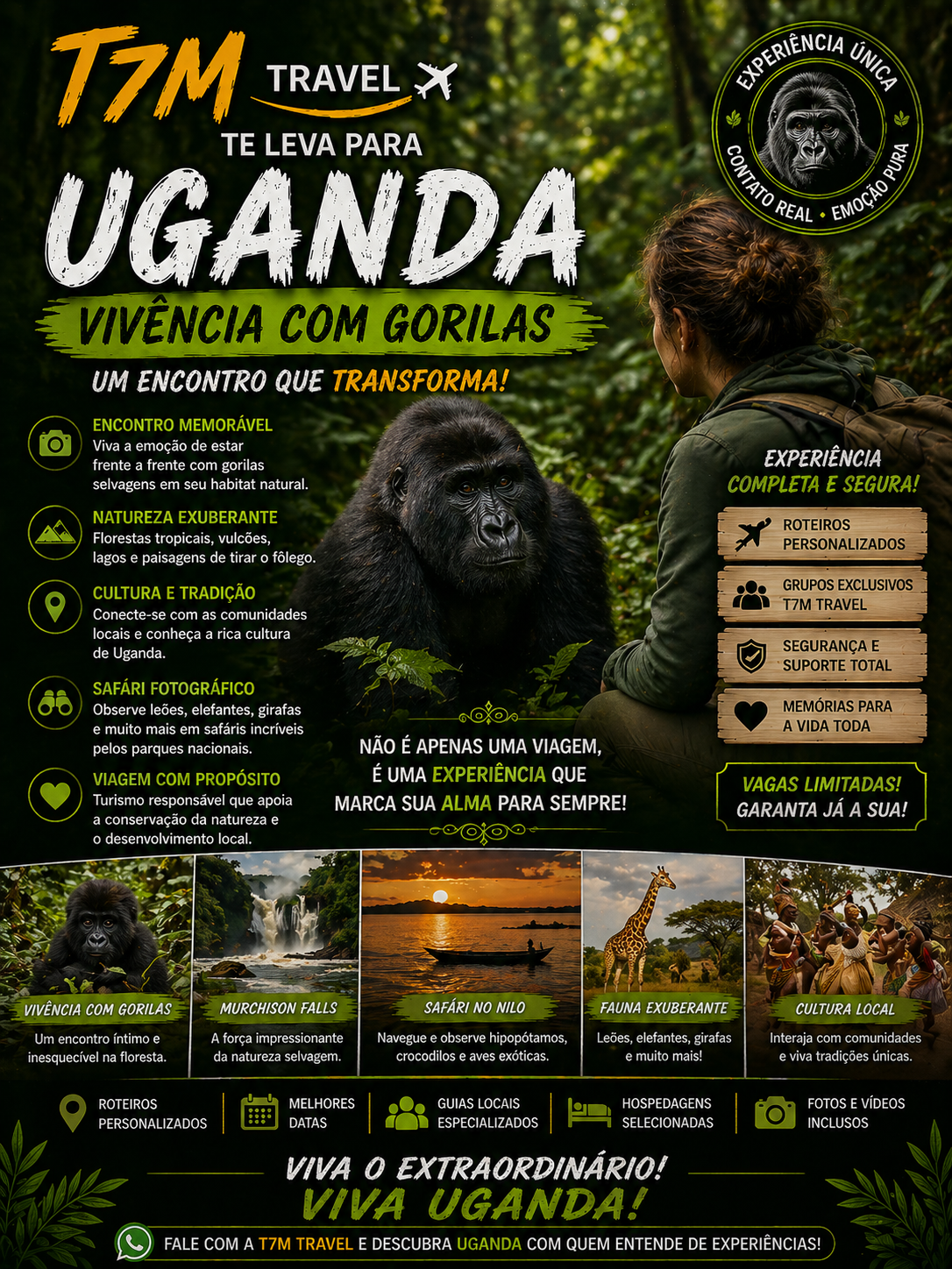 Uganda — Vivência com Gorilas — Bwindi • Murchison Falls